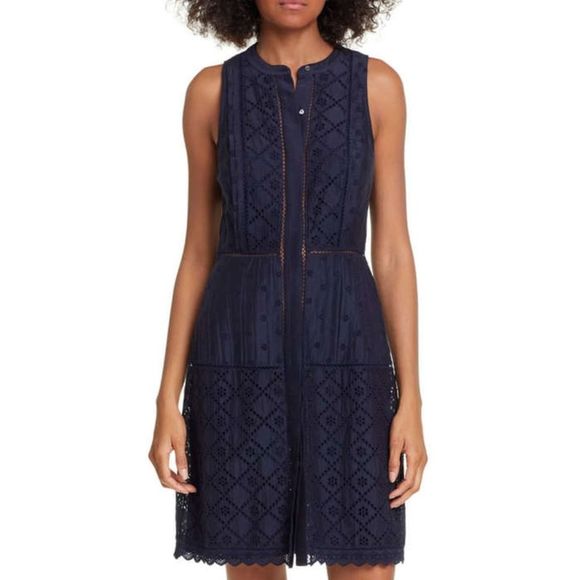 Joie Dresses & Skirts - Joie Zakari Eyelet Detail Cotton & Silk Dress